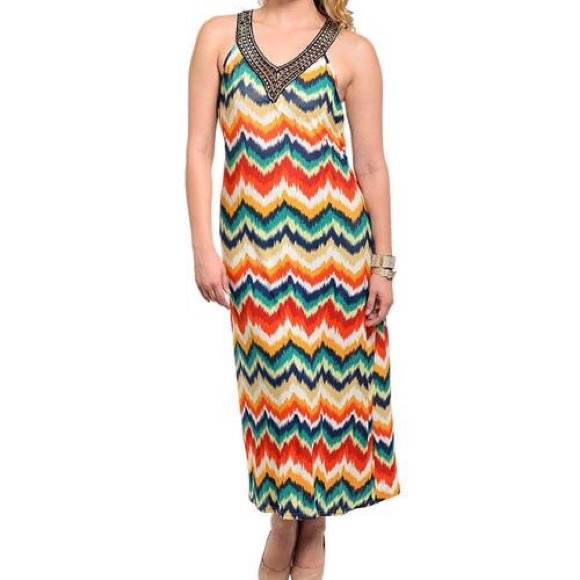 Dresses & Skirts - Beautiful Multi-Color Maxi Dress - Plus Size!.